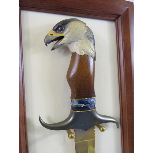 231 - Franklin mint Ray Beers mounted proud eagle knife.