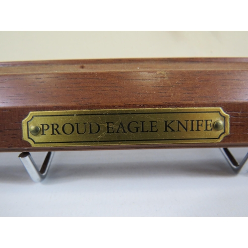 231 - Franklin mint Ray Beers mounted proud eagle knife.