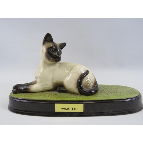 260 - Beswick Siamese cat on ceramic named 