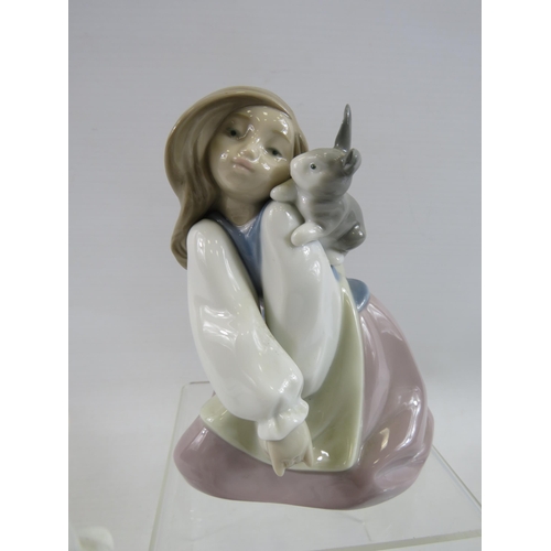 271 - 3 Nao figurines of girls with animals.