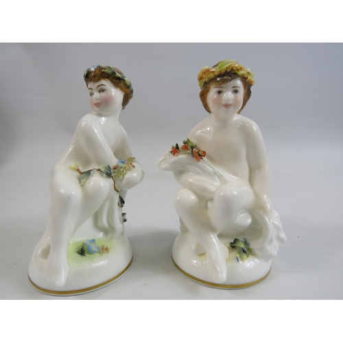 276 - 2 Limited Edition Royal Crown Derby Figurines The Infant seasons by Mark Delf Summer & Spring. Limte... 