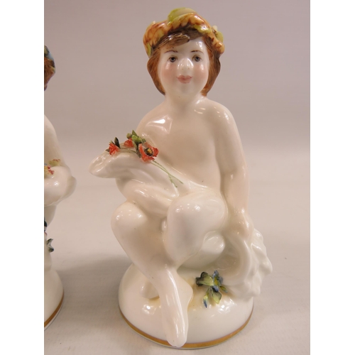 276 - 2 Limited Edition Royal Crown Derby Figurines The Infant seasons by Mark Delf Summer & Spring. Limte... 