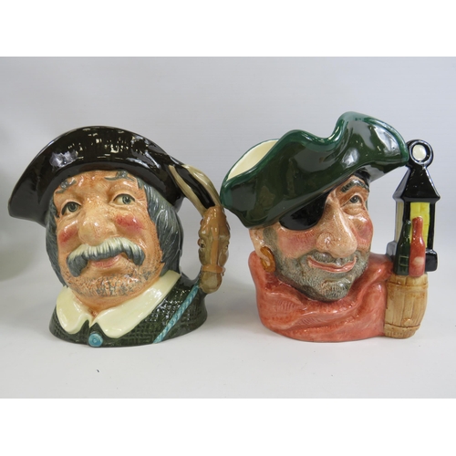 277 - 2 Royal Doulton large size character jugs Long Sancho Panca D6456 & The Smuggler D6616.