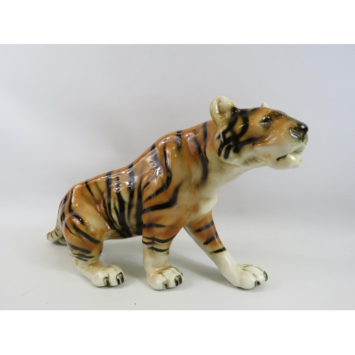 281 - Large vintage Royal Dux Bengal Tiger which  measures 10