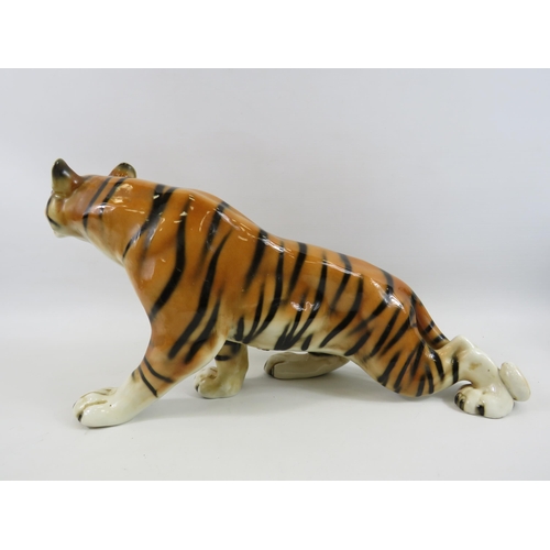 281 - Large vintage Royal Dux Bengal Tiger which  measures 10