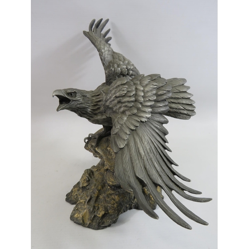 297 - Pewter Sculpture By Paul Brunelle called Bald eagle sentinal of the wilderness. 10