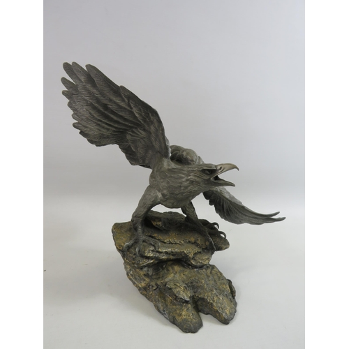 297 - Pewter Sculpture By Paul Brunelle called Bald eagle sentinal of the wilderness. 10