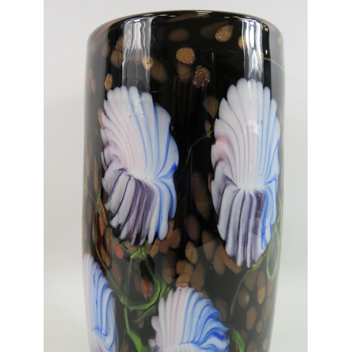 299 - Very large heavy art glass vase, approx 11