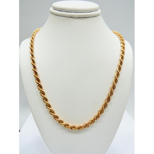 368 - 9ct Yellow Gold Italian twist rope neck chain 17 inhces long    6.4g