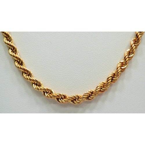 368 - 9ct Yellow Gold Italian twist rope neck chain 17 inhces long    6.4g