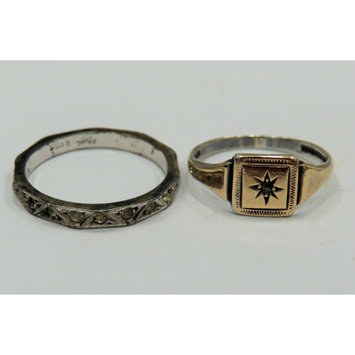 370 - Two small 925 Silver rings. See photos.