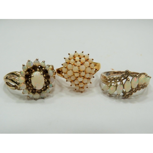 371 - Very pretty opal set 925 Silver Rings sizes Q to R see photos.