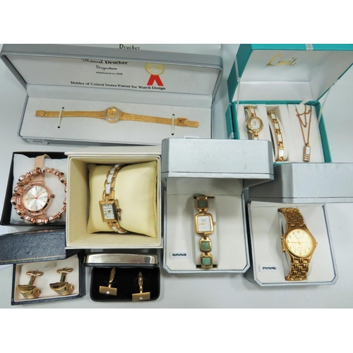 Selection of mostly ladies quartz watches. All require batteries to run