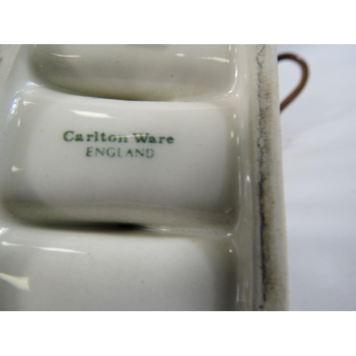 504 - Carlton ware Hovis bread teaset and toast rack.