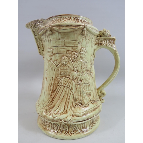 506 - Large Burleigh ware Queens coronation jug, apporx 8