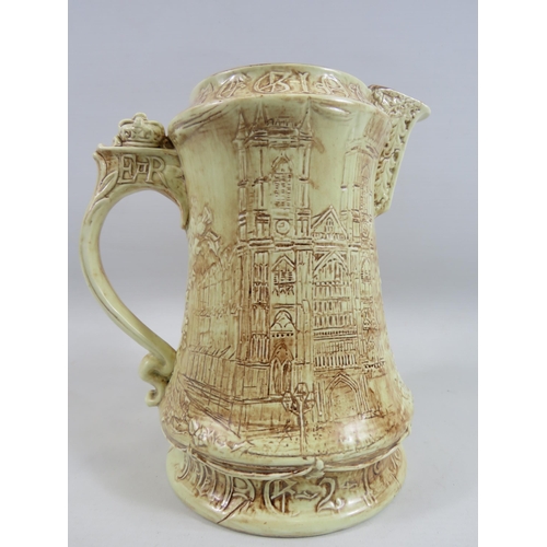 506 - Large Burleigh ware Queens coronation jug, apporx 8