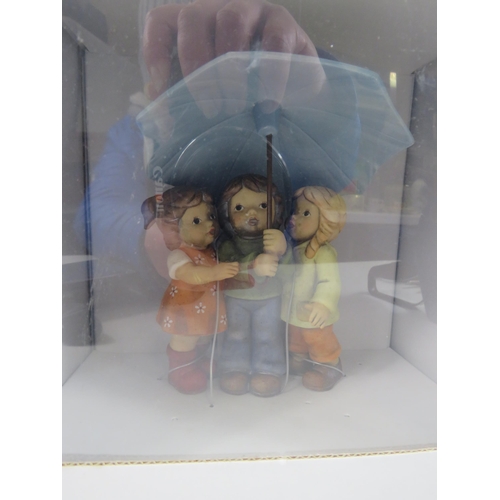 508 - Boxed Nina Marco Goebel figurine called Summer rain plus 2 other Goebel figurines.