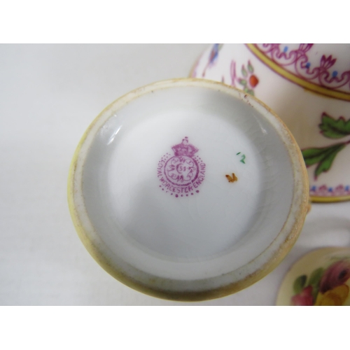 509 - 5 pieces of Antique Royal Worcester hand painted blushware and a cabinet cup and saucer. C1890s to 1... 