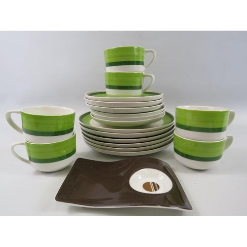 594 - Villeroy Boch Vivo dinner plates cups and saucers.