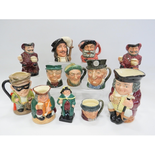 595 - 12 Royal Doulton toby jugs