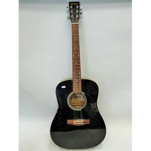 652 - Rikter Six string Accoustic guitar by intermusic. D-2 BK.   See photos.