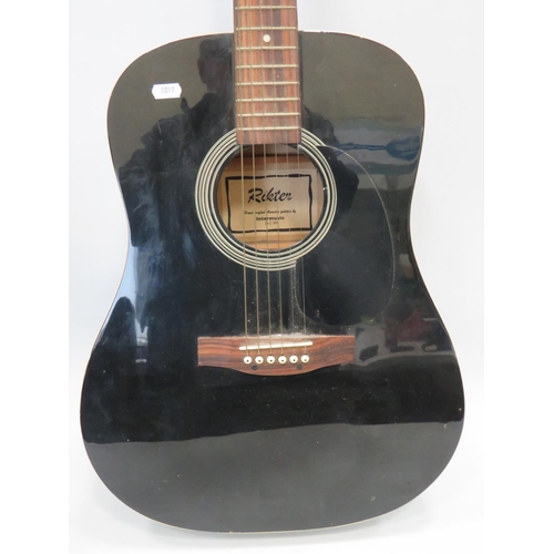 652 - Rikter Six string Accoustic guitar by intermusic. D-2 BK.   See photos.