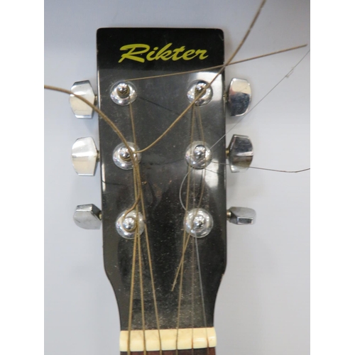 652 - Rikter Six string Accoustic guitar by intermusic. D-2 BK.   See photos.