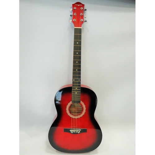 653 - Beautiufully made Martin Smith Accoustic Six string Guitar with Rock Jam soft carry case. See photos... 