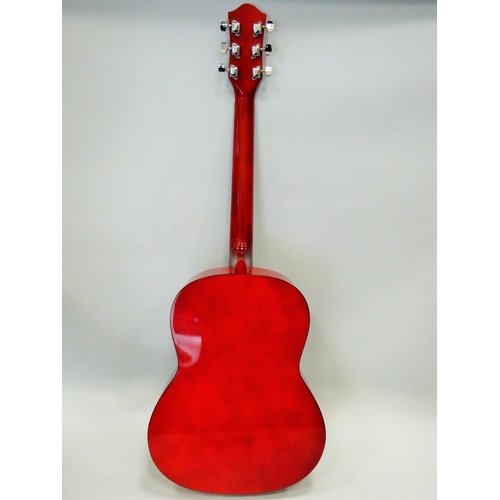 653 - Beautiufully made Martin Smith Accoustic Six string Guitar with Rock Jam soft carry case. See photos... 