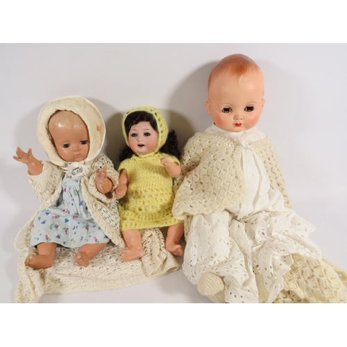 810 - Vintage dolls by Rosebud plus one othe English made doll together with a German made koppelsdorf dol... 