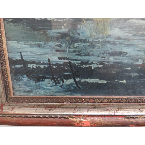 994 - Large Lithograph of an impressionist interpretation of a Cityscape. Obscure Signature.   Framed unde... 