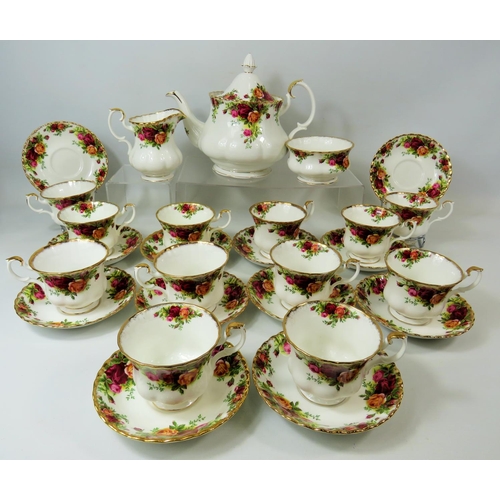 1 - 27 Piece Teaset by Royal Albert in the Old Country Roses Pattern. All in good order with no faults. ... 