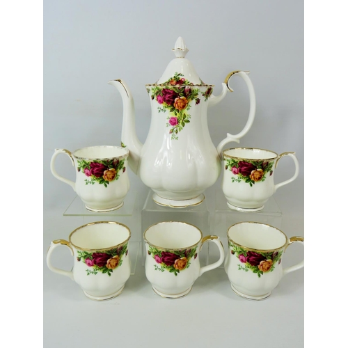 2 - Roayl Albert Part Coffee Set in the Old Country Roses Pattern. Coffee pot plus Five mugs. All in goo... 