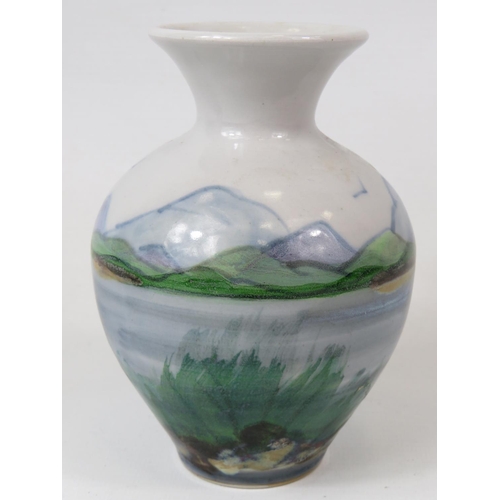 26 - Higland Stoneware Group comprising Vase (5 inches tall) plus a Lochilver Plate dated 1989.   See pho... 