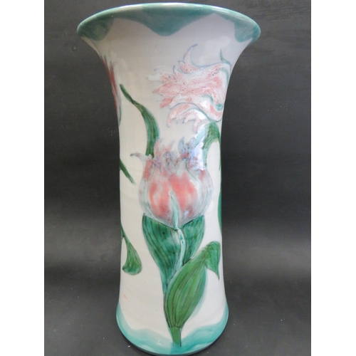 44 - Wonderful Tall Highland Stoneware Hand thrown vase,   14 inches tall in excellent condition.  Highla... 