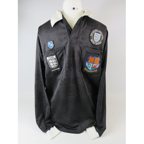 47 - Official Football Association Referee's shirt with badges.  UK size large, excellent condition. See ... 