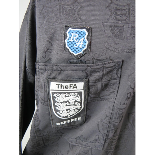 47 - Official Football Association Referee's shirt with badges.  UK size large, excellent condition. See ... 