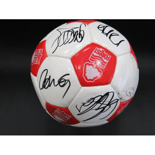 49 - Official Notts Forest Football covered with players Autographs.   Excellent condition.  See photos.