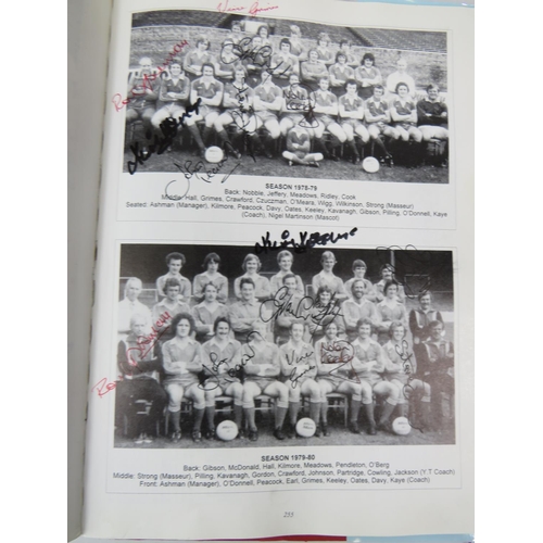 51 - Official History of Scunthorpe United Football Club containing lots of autographed pages together wi... 