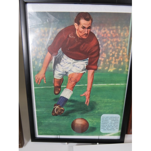 65 - Large Selection of Signed football prints, Framed under glass. To include Kevin Keegan,  Andy Cole p... 