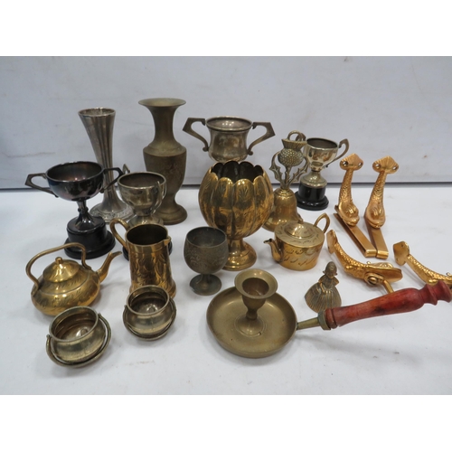 812 - Silver plated and brass mixed lot including trophies etc.