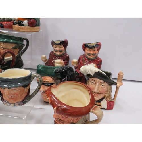 816 - 24 Royal Doulton Medium and small toby jugs.