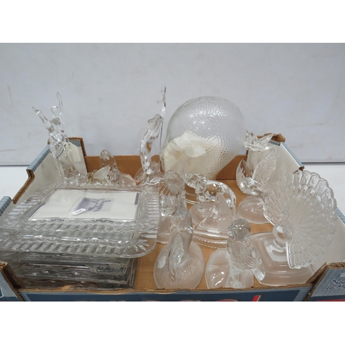 820 - Large selection of RCR Crystal glass figurines and photo frames etc.