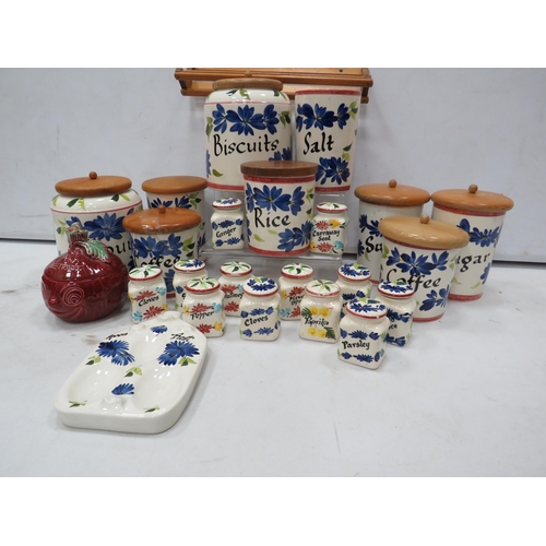 856 - Large selection of Toni Raymond Storage jars and spice jars.