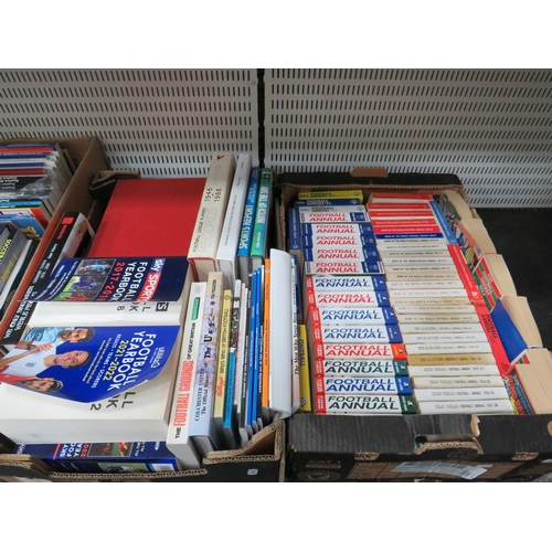 934 - 2 boxes of various football related books.