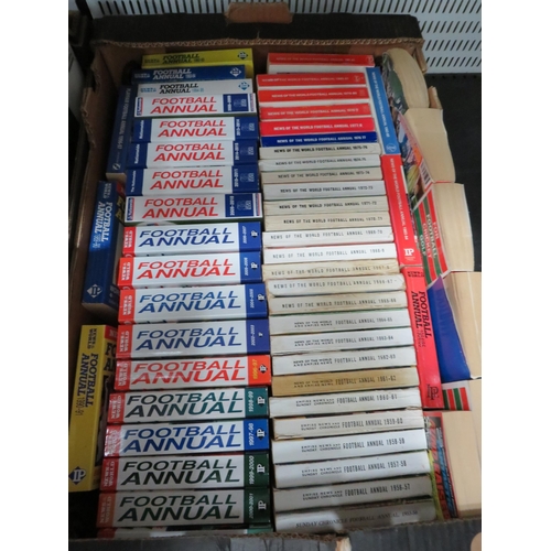 934 - 2 boxes of various football related books.