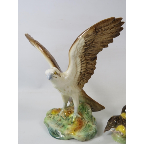 206 - Sylvac Osprey figurine (approx 22cm tall) and a Goebel Canary feeding a chick figurine.