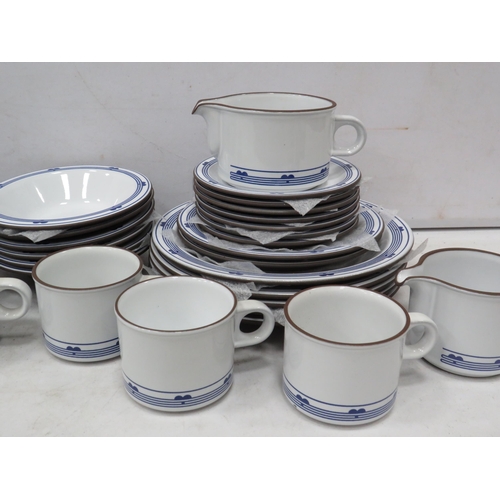 968 - 35 pieces of Hornsea pottery dinnerware in the Danube pattern.