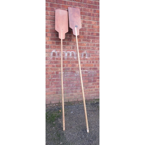 998 - A pair of 8 foot vintage bread oven paddles.