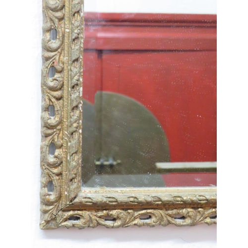 107 - Old Gilt framed bevelled glass mirror which measures approx 16 x 21 inches. See photos.